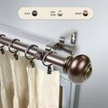 Kd Encimera 1 in. Dani Double Curtain Rod with 48 to 84 in. Extension, Bronze KD3723427